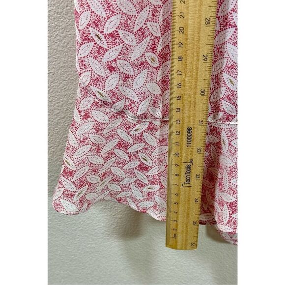 NWOT Feather & Bone by Anthropologie Flutter Sleeve Pink & Cream Wrap Dress S - Picture 8 of 10